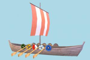 Viking Ship viking, galleon, pirate-ship, boat, sailboat, pirate, ship, watercraft, vessel, wooden, maritime, lowpoly